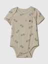 ベビーギャップ　ベビー服 GAP (K)babyGap GAPロゴ ボディシャツ ギャップ マタニティウェア・ベビー用品 ロンパース・カバーオール ベージュ ホワイト