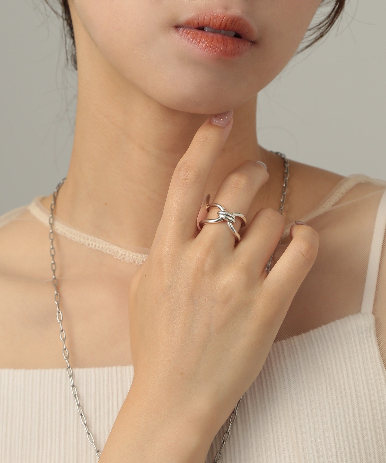 PHILIPPE AUDIBERT PHILIPPE AUDIBERT/クロスノットデザインリング bague Bly laiton ring BG5014 25SS セットアップセブン アクセサリー・腕時計 リング・指輪 ブラック
