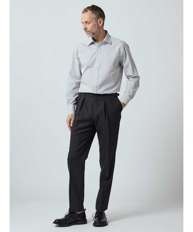 MEN 【UK Traditional】London Stripe Shirt アクアスキュータム トップス シャツ・ブラウス グレー