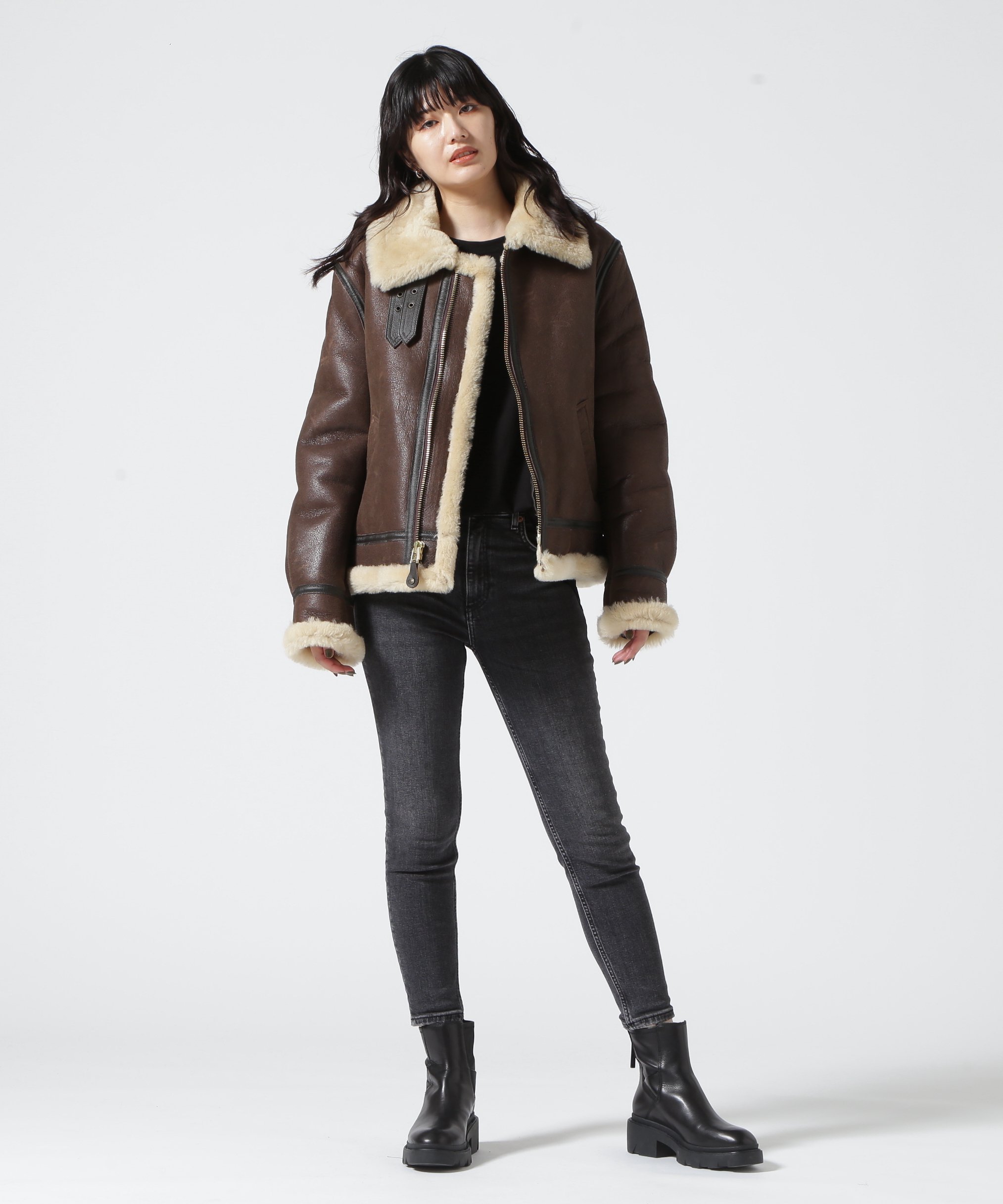 Schott Women's/247SW B-3 BOMBER JACKET/ボンバージャケット ショット ジャケット・アウター ライダースジャケット ブラウン【送料無料】