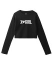 X-girl RHINE STUD LOGO L/S BABY TEE X-girl エックスガール トップス カットソー・Tシャツ ホワイト ブラック パープル【送料無料】