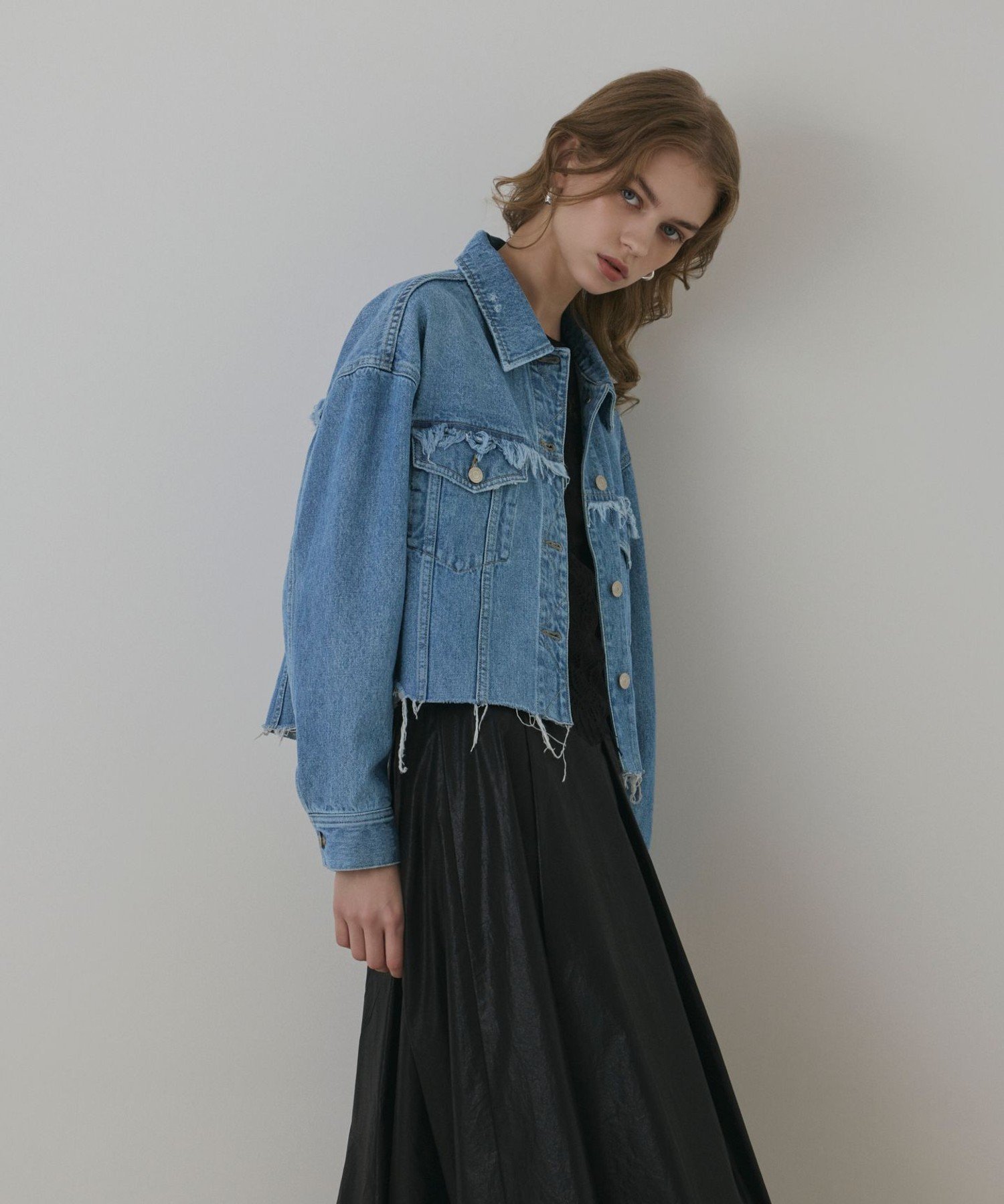 【SALE／40%OFF】GRACE CONTINENTAL フリンジデニムジャケット グレースコンチネンタル ジャケット・アウター デニムジャケット ブルー【送料無料】