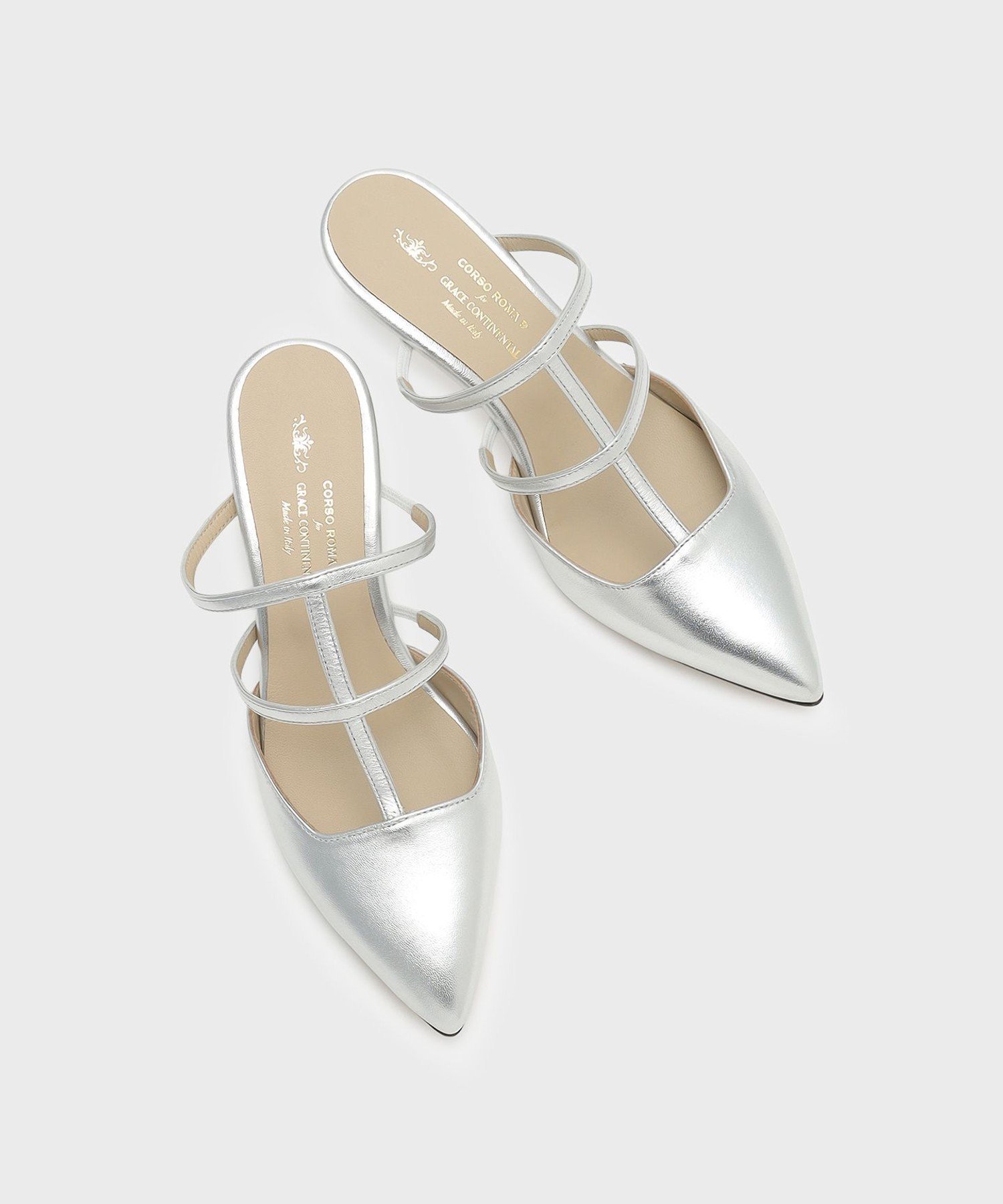 【SALE／30%OFF】GRACE CONTINENTAL CORSO ROMA ストラップミュール グレースコンチネンタル シューズ・靴 その他のシューズ・靴 ベージュ シルバー【送料無料】