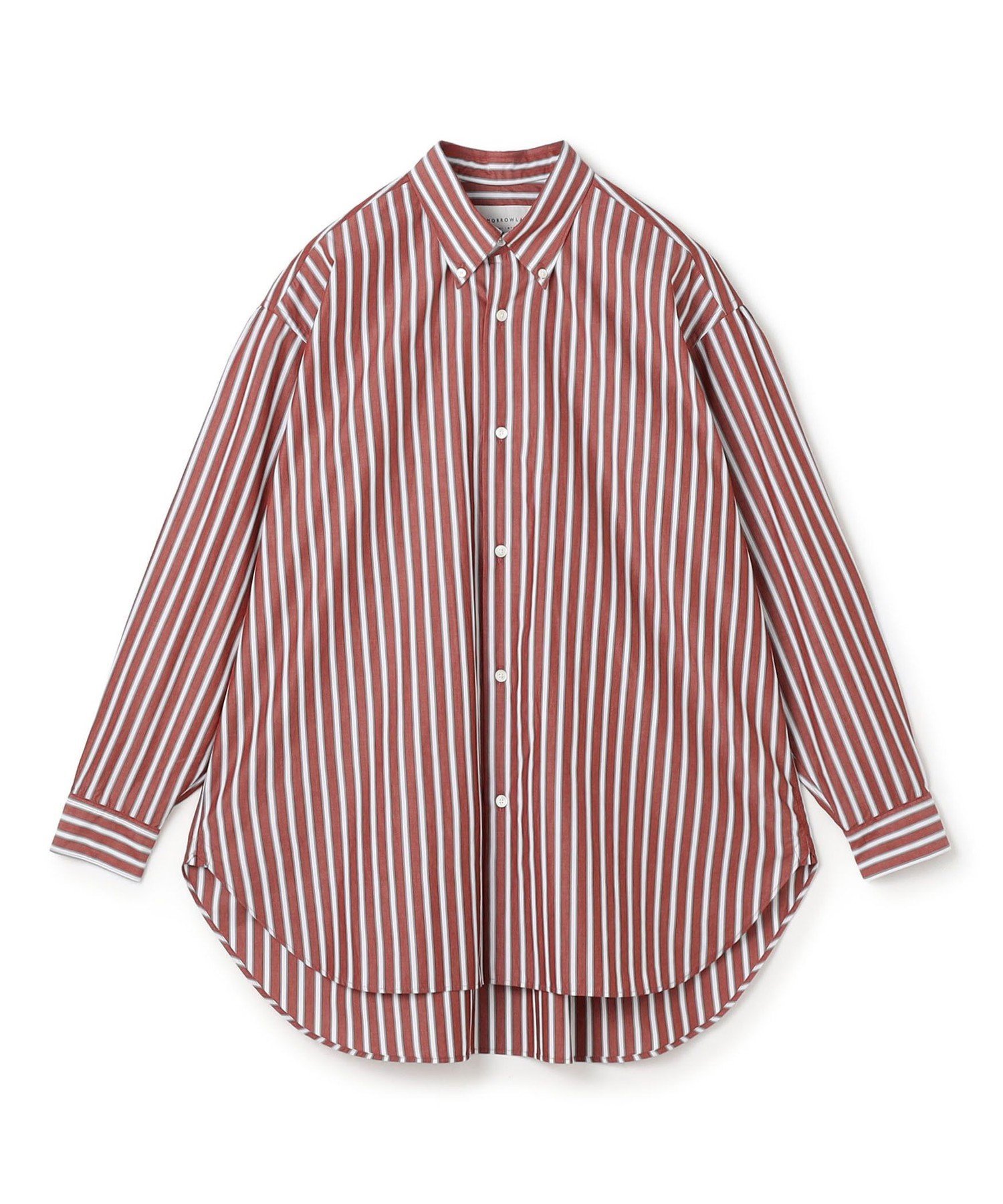 コットンブロード ボタンダウン ロングシャツ トゥモローランド トップス シャツ・ブラウス レッド ホワイト グリーン ブルー