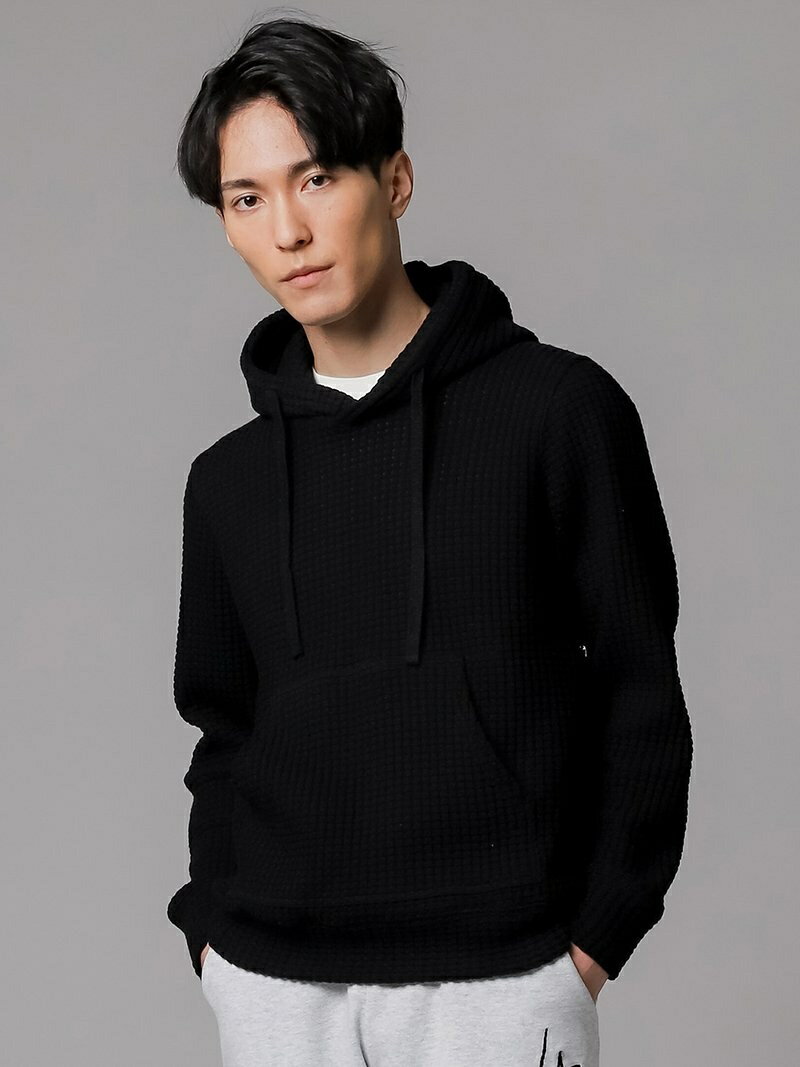 SEAGREEN 【タトラス公式店】[WEB限定] BIG WAFFLE HOODIE タトラスコンセプトストア トップス パーカー・フーディー ブラック【送料無料】