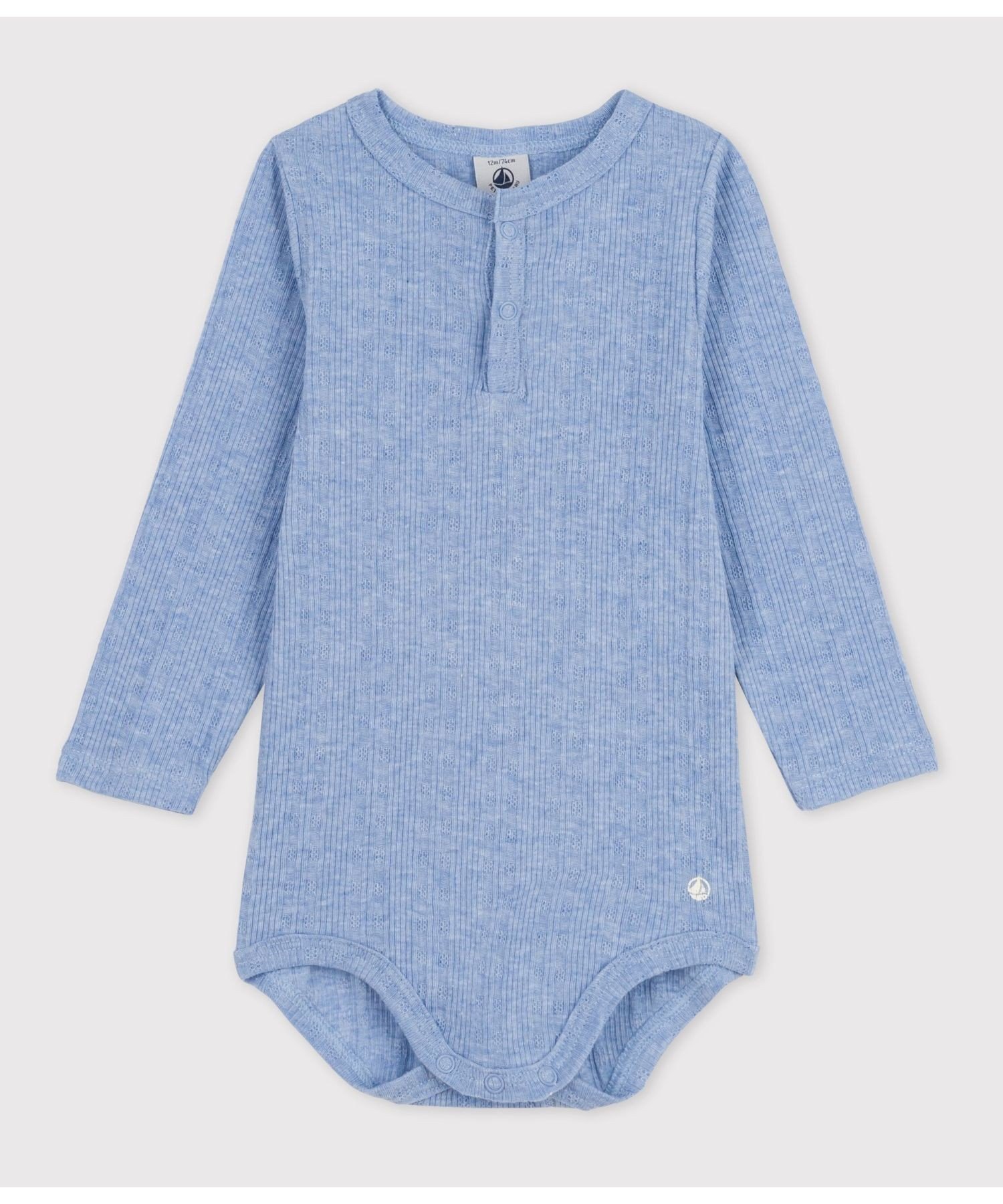 プチバトー ベビー服 男の子 【SALE／20%OFF】PETIT BATEAU 変わりリブ長袖ボディ プチバトー マタニティウェア・ベビー用品 ロンパース・カバーオール