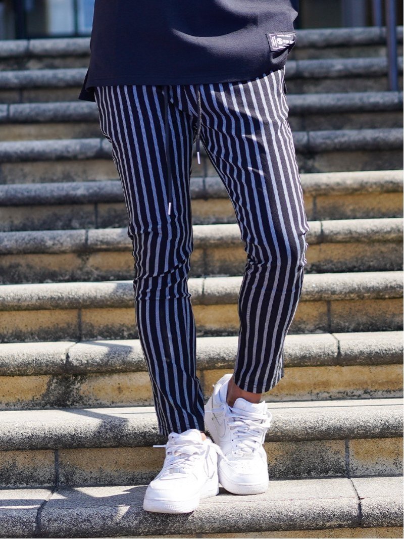 【SALE／20%OFF】Retro Engine Retro Engine/(M)Comfortable Stripe PT アダムスジャグラー パンツ その他のパンツ ブラック グレー【送料無料】