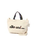 niko and ... オリジナルニコロゴパッチワークショルダーバッグ ニコアンド バッグ ショルダーバッグ ホワイト ブラック ブルー