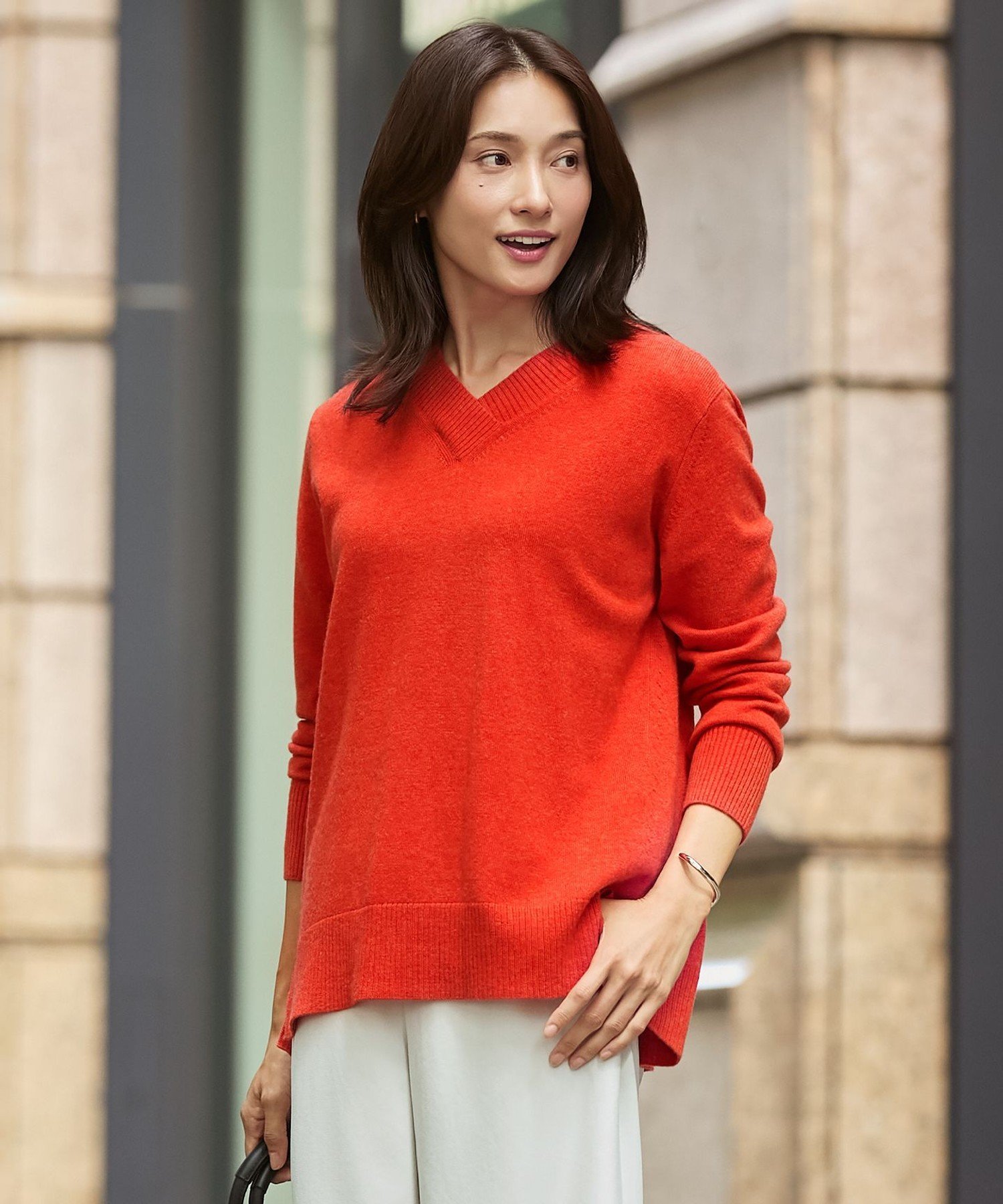 J.PRESS 【洗える】CASHMERE BLEND Vネック プルオーバーニット ジェイプレス トップス ニット ベージュ ブルー オレンジ ピンク グレー