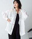 【SALE/20%OFF】Bou Jeloud シアーシャツジャケット バブ / ブージュルード ジャケット・アウター その他のジャケット・アウター ホワイト ネイビー【送料無料】