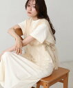 【SALE/10%OFF】Bab 【低身長向けサイズあり】チュールドッキングスウェットワンピース バブ / ブージュルード ワンピース・ドレス ワンピース ホワイト ブラック【送料無料】