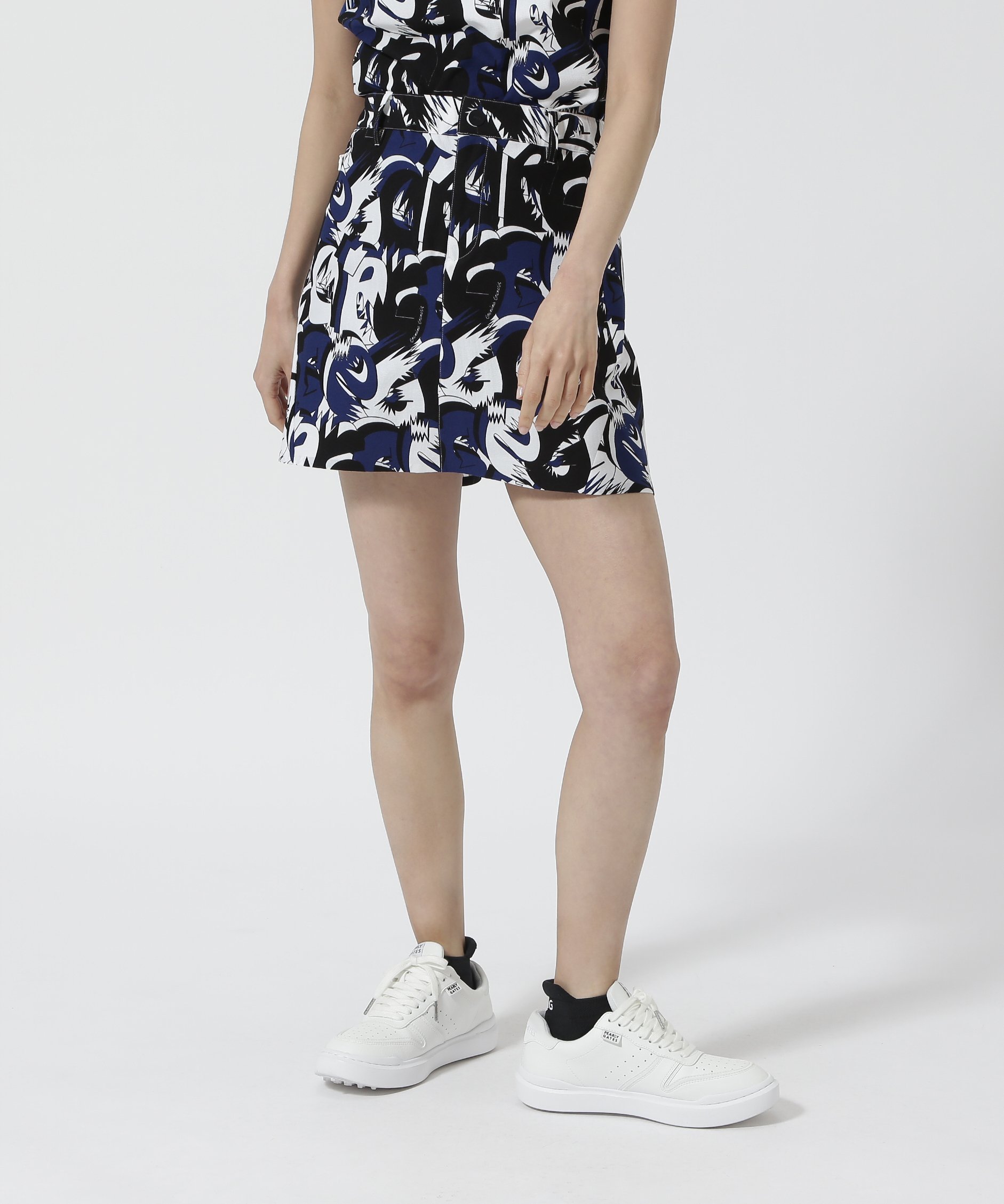 PEARLY GATES TEXBRID ハイゲージ天竺スカート ＜感情グラフィティロゴ＞ (LADIES) パーリーゲイツ ス..