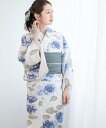【SALE/50%OFF】SOUBIEN 浴衣2点セット レディース (浴衣+帯) ソウビエン 着物・浴衣・和装小物 浴衣 ホワイト ブルー【送料無料】
