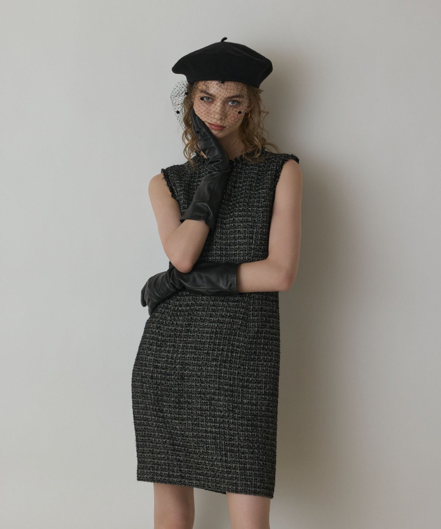 GRACE CONTINENTAL ツイードタイトワンピース グレースコンチネンタル ワンピース・ドレス ワンピース ホワイト ブラック【送料無料】のサムネイル