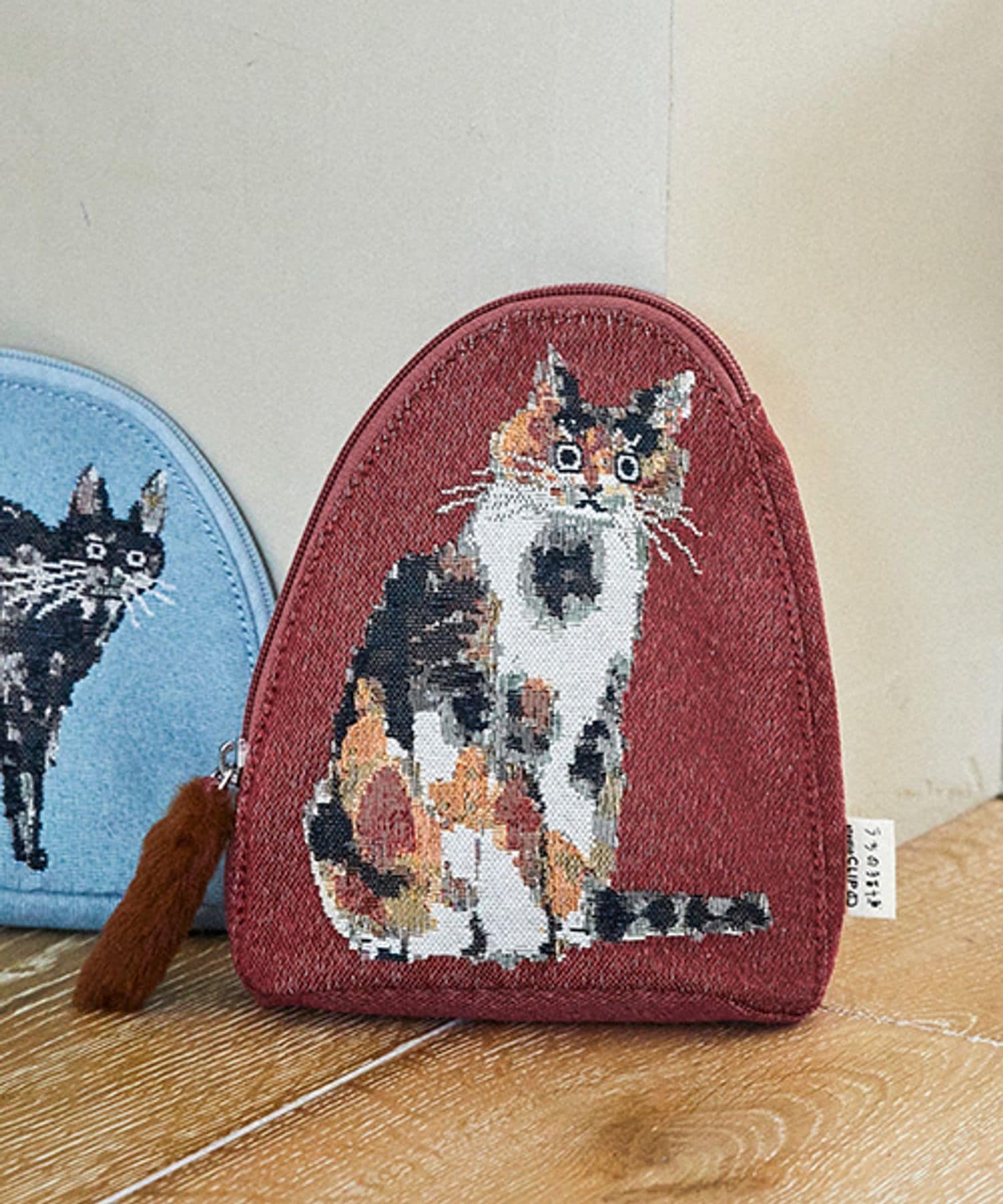 【SALE／30%OFF】studio CLIP ジャガードマチ付きポーチ[うちの猫博] スタディオクリップ 財布・ポーチ..