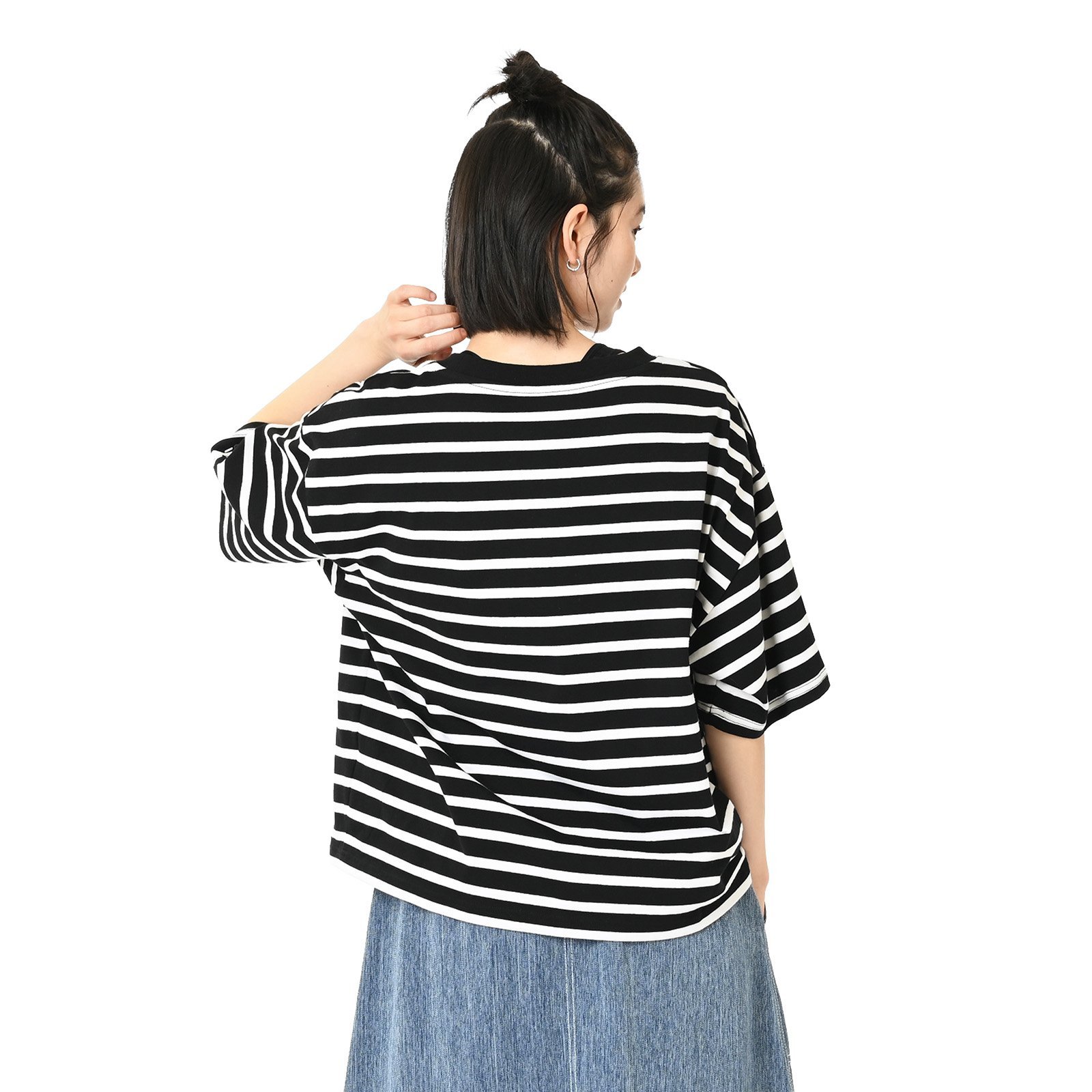 シューパッチストレイプドショートスリーブ ニューバランス トップス カットソー・Tシャツ ブラック