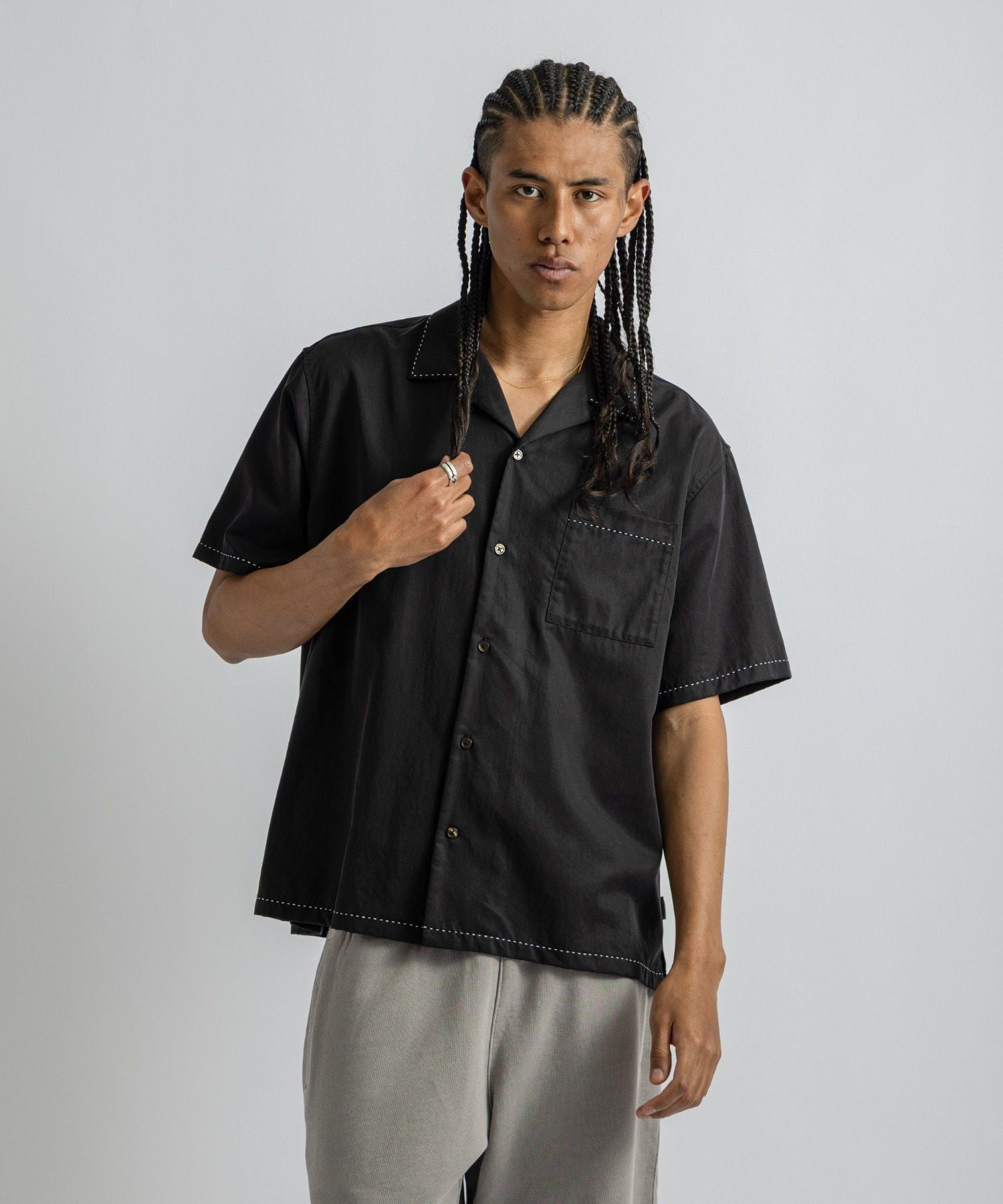 Saturdays NYC Canty Stitch Color Shirt サタデーズ　ニューヨークシティ トップス シャツ・ブラウス グリーン ブラック【送料無料】