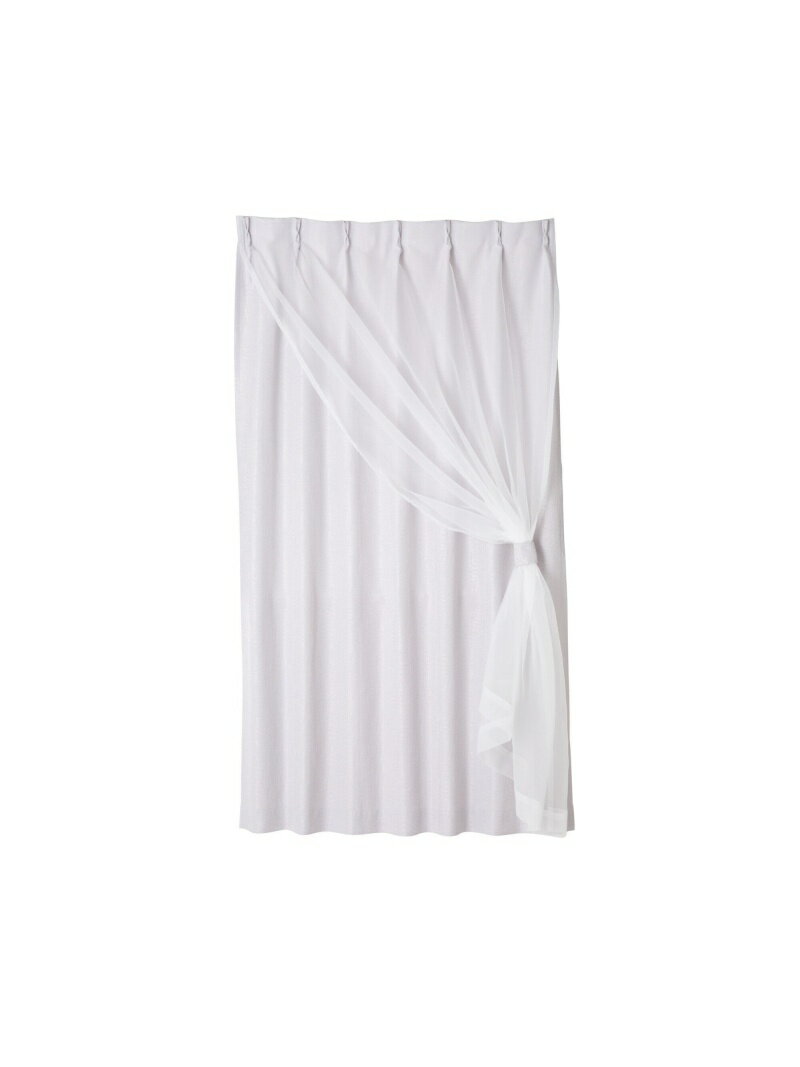 Francfranc ヴェーリア×ラメルセ ダブルカーテン H2000×W1000 (レース&ドレープ/既製) フランフラン インテリア・生活雑貨 その他のインテリア・生活雑貨 グレー【送料無料】