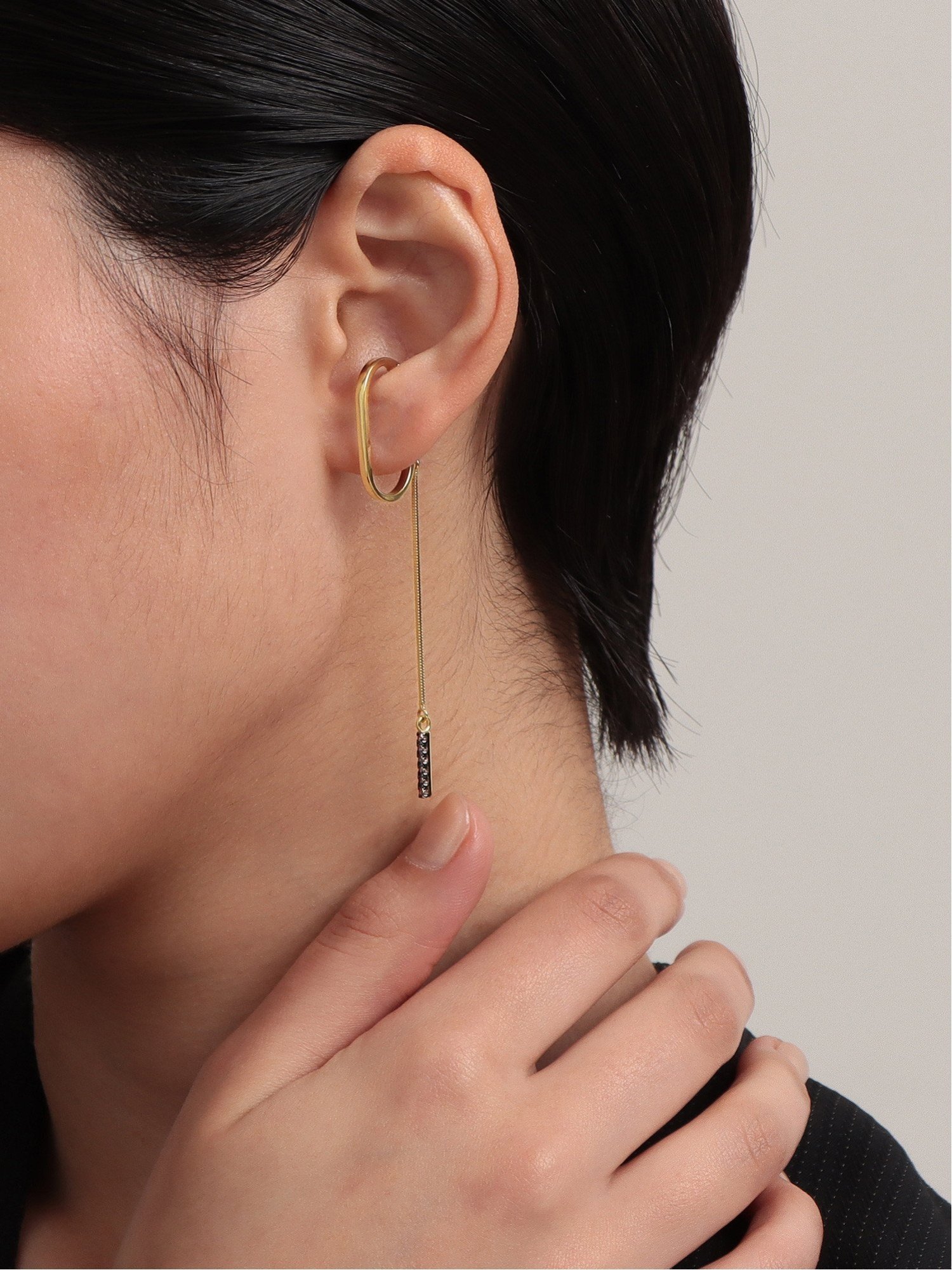 PLUS VENDOME FINELINETATTOO_チェーン イヤーカフ プラス ヴァンドーム アクセサリー・腕時計 イヤリング・イヤーカフ ゴールド【送料無料】