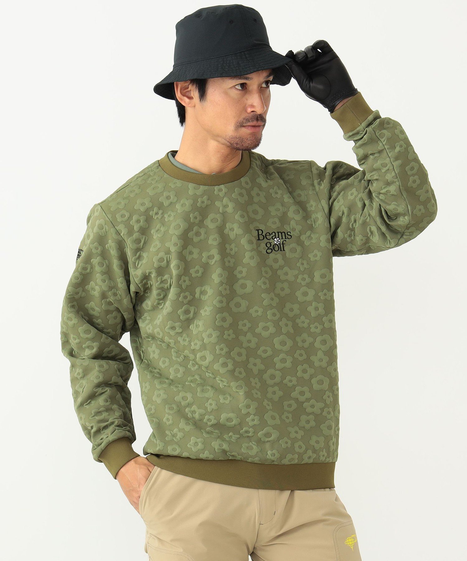 BEAMS GOLF ORANGE LABEL BEAMS GOLF ORANGE LABEL / フラワージャカード スウェットシャツ ビームス ゴルフ トップ…