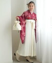 ひよこ商店 ひよこ商店 ジュニア 袴 2点セット えんじの絞り柄 ウタタネ 着物・浴衣・和装小物 着物 レッド【送料無料】