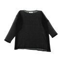 sulvam 【25SS】<sulvam>アシンメトリーシースルーニット サルバム トップス ニット ホワイト ブラック【送料無料】