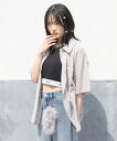 repipi armario 【接触冷感/UVカット】チェックルーズシャツ レピピアルマリオ トップス シャツ・ブラウス ブラック ホワイト ピンク【送料無料】