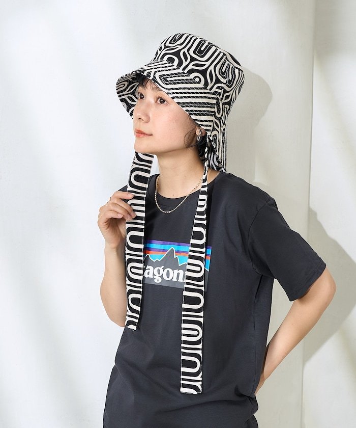 【SALE／40%OFF】FREAK'S STORE 幾何学柄紐付きハット 25SS フリークスストア 帽子 ハット ブルー ブラックのサムネイル