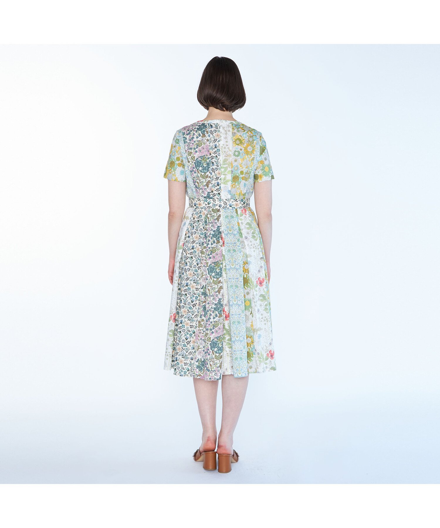 【SALE／42%OFF】SCAPA Liberty Printパッチワークワンピース スキャパ ワンピース・ドレス ドレス ホワイト【送料無料】