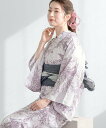 【SALE/50%OFF】SOUBIEN 浴衣2点セット レディース (浴衣+帯) ソウビエン 着物・浴衣・和装小物 浴衣 ベージュ ピンク【送料無料】