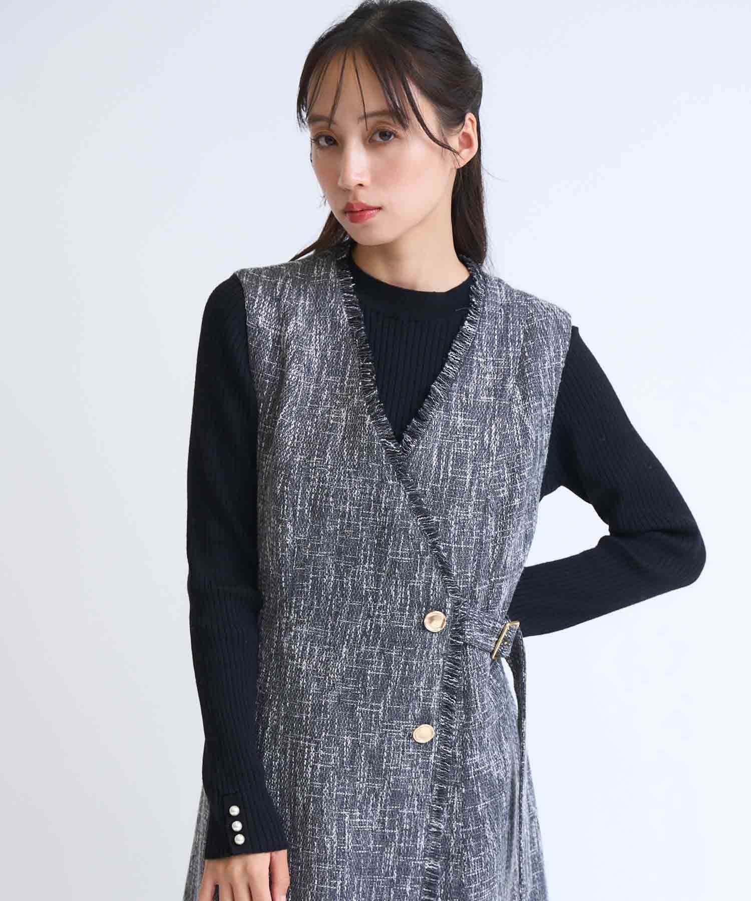 Noela 袖パールリブニット ノエラ トップス ニット ホワイト ブラック イエロー【送料無料】(4)