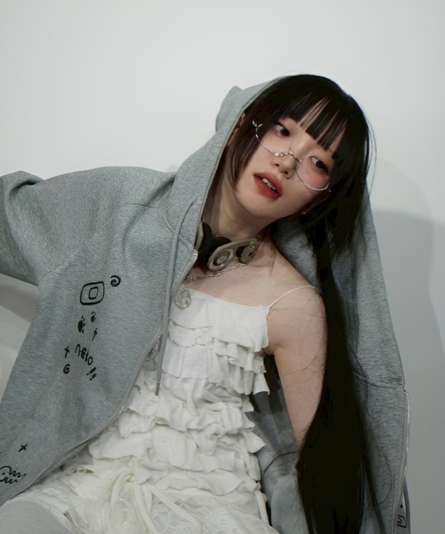 Nerd out XU 【Nerd out XU】under rim eye wear ネバーマインドザエックスユー／チカシツプラス ファッション雑貨 メガネ シルバー ブラック