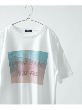 【SALE/42%OFF】ITEMS サーフフォトプリント Tシャツ アーバンリサーチアイテムズ カットソー Tシャツ レッド