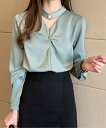 【SALE/37%OFF】Dewlily 【Dewlily】チョーカーデザインブラウス アミュレット トップス シャツ・ブラウス ベージュ グリーン レッド ホワイト【送料無料】