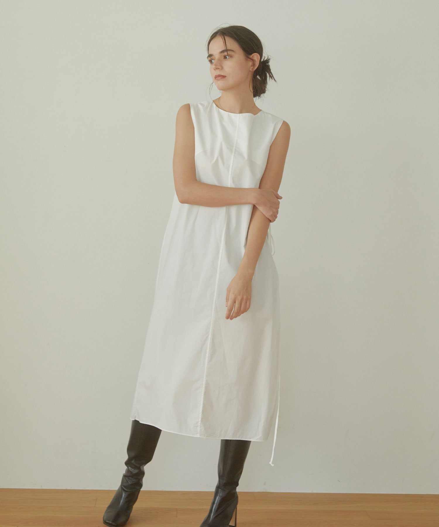 【SALE／50%OFF】ACYM Wrap design cut ワンピース アシーム ワンピース・ドレス ワンピース ホワイト ブラック【送料無料】