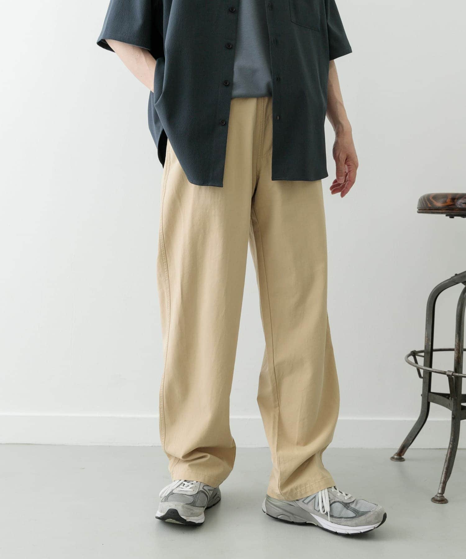 ITEMS ウェビングベルト ツイルストレートパンツ アーバンリサーチアイテムズ パンツ その他のパンツ ベージュ