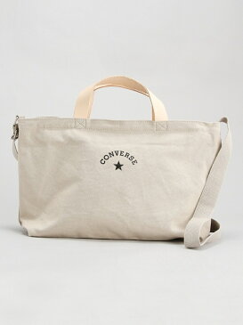 CONVERSE CONVERSE/(U)CV_CANVAS LEATHER 2WAY TOTE ハンドサイン バッグ トートバッグ グレー ホワイト ネイビー ブラック ベージュ【送料無料】