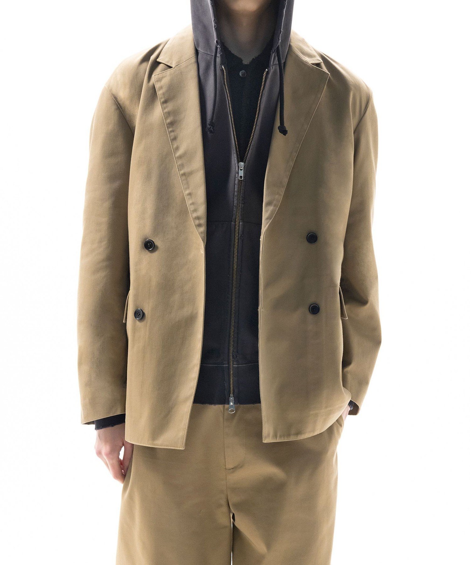 monkey time BEAUTY&YOUTH UNITED ARROWS ＜RED KAP * monkey time＞ツイル ダブル ジャケット ビューティー＆ユース　ユナイテッドアローズ ジャケット・アウター テーラードジャケット・ブレザー ブラック ベージュ【送料無料】