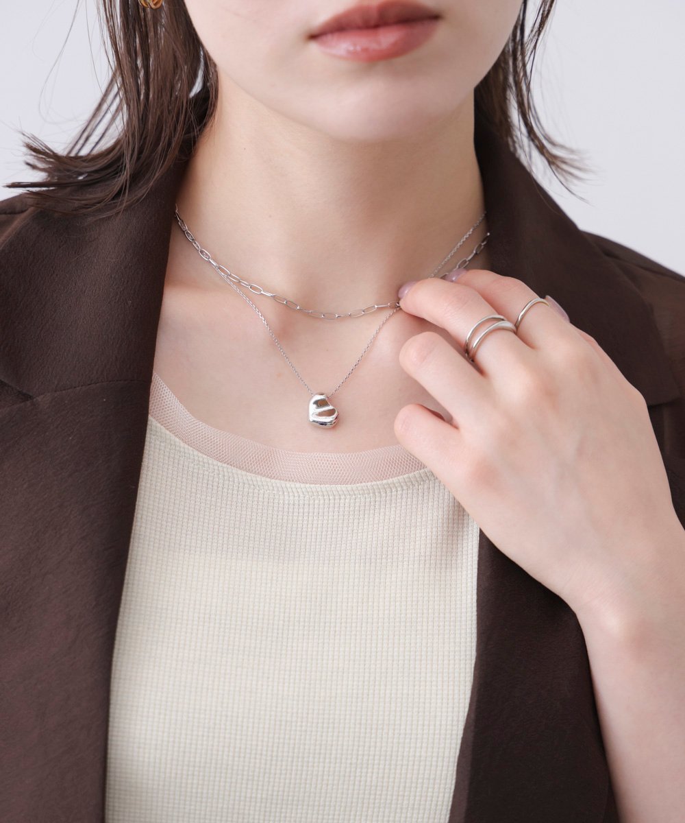 Bou Jeloud ドロップトップ2連ネックレス バブ / ブージュルード アクセサリー・腕時計 ネックレス ゴールド シルバー