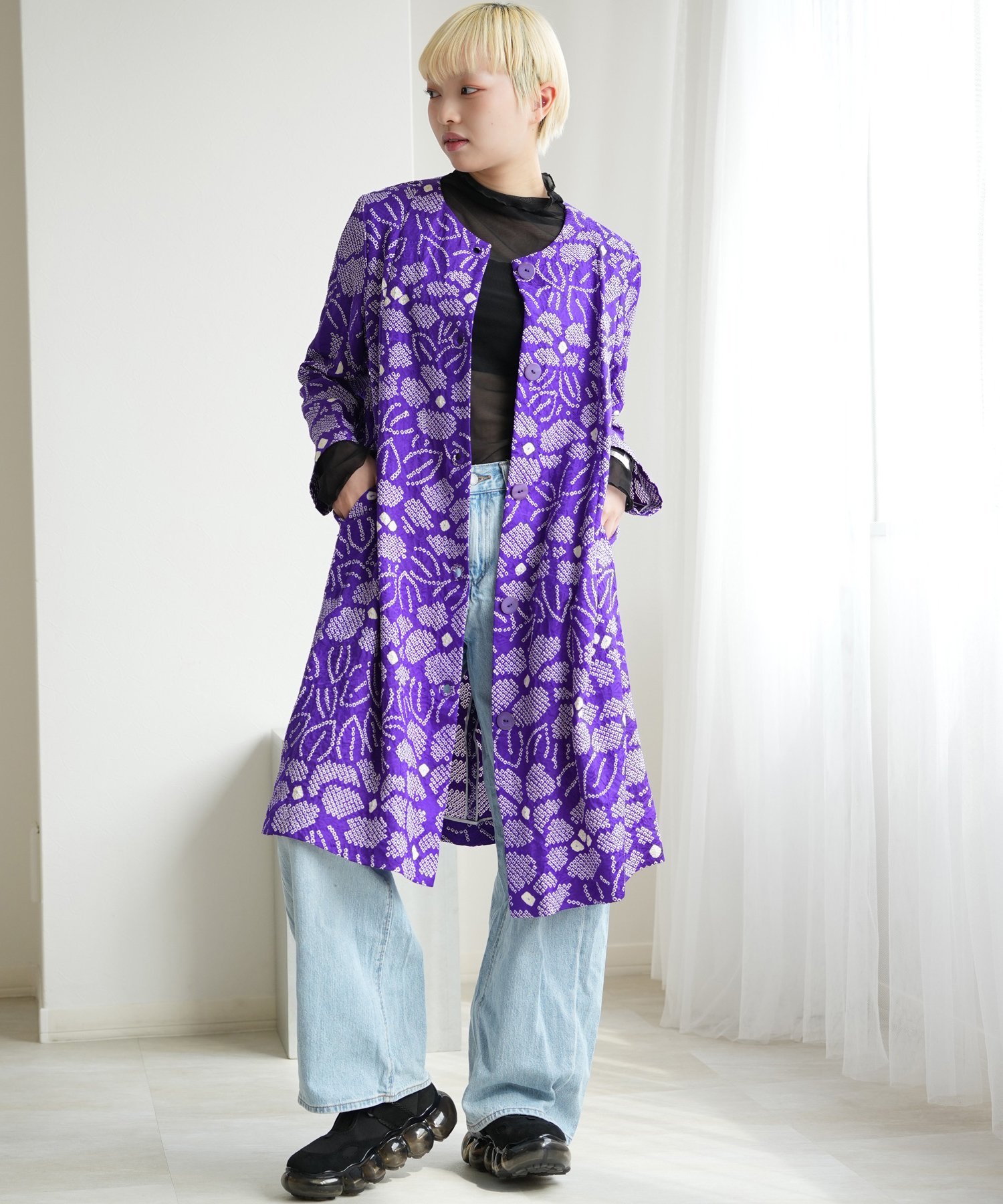 maison utatane maison utatane｜No.CT01｜宵紫の絞花 ウタタネ ジャケット・アウター その他のジャケット・アウター