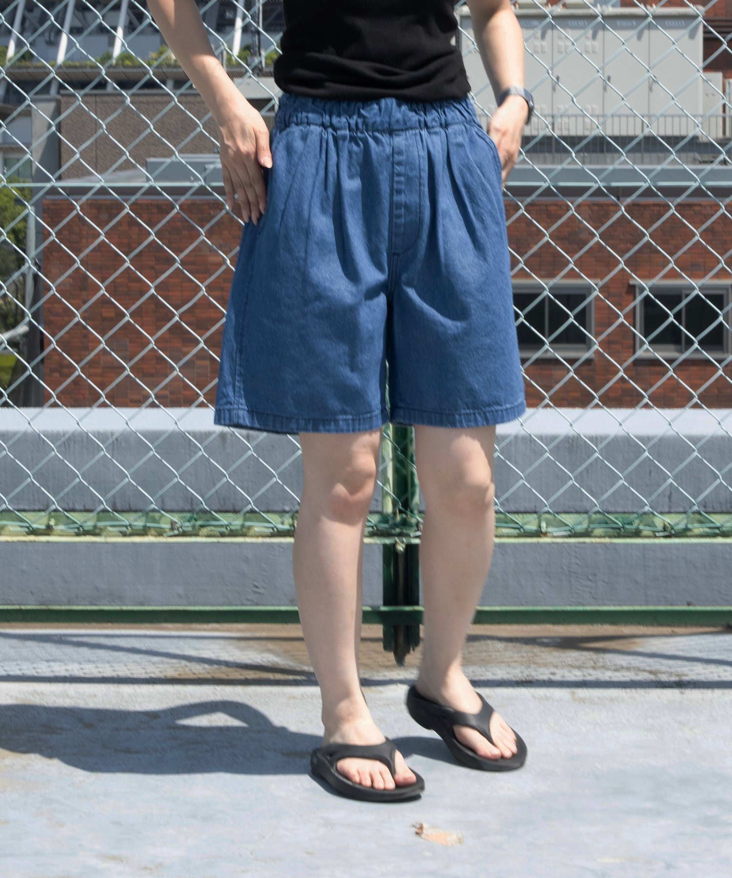 UNIVERSAL OVERALL CHILLPAN SHORTS デニムショーツ UNIVERSAL OVERALL ユニバーサルオーバーオール パンツ その他のパンツ ネイビー ブルー