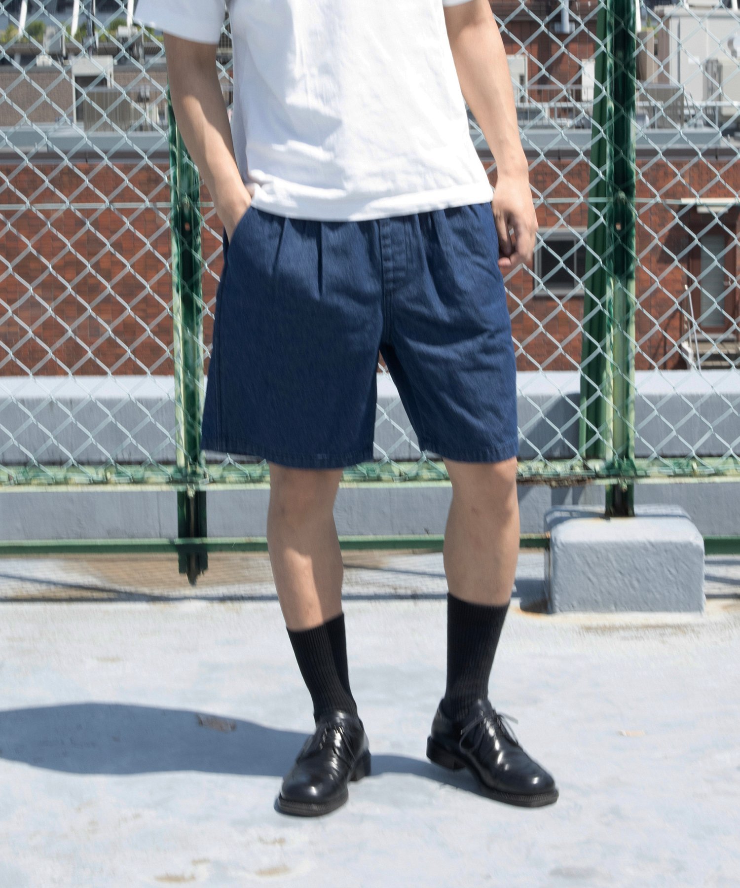 UNIVERSAL OVERALL CHILLPAN SHORTS デニムショーツ UNIVERSAL OVERALL ユニバーサルオーバーオール パンツ その他のパンツ ネイビー ブルー