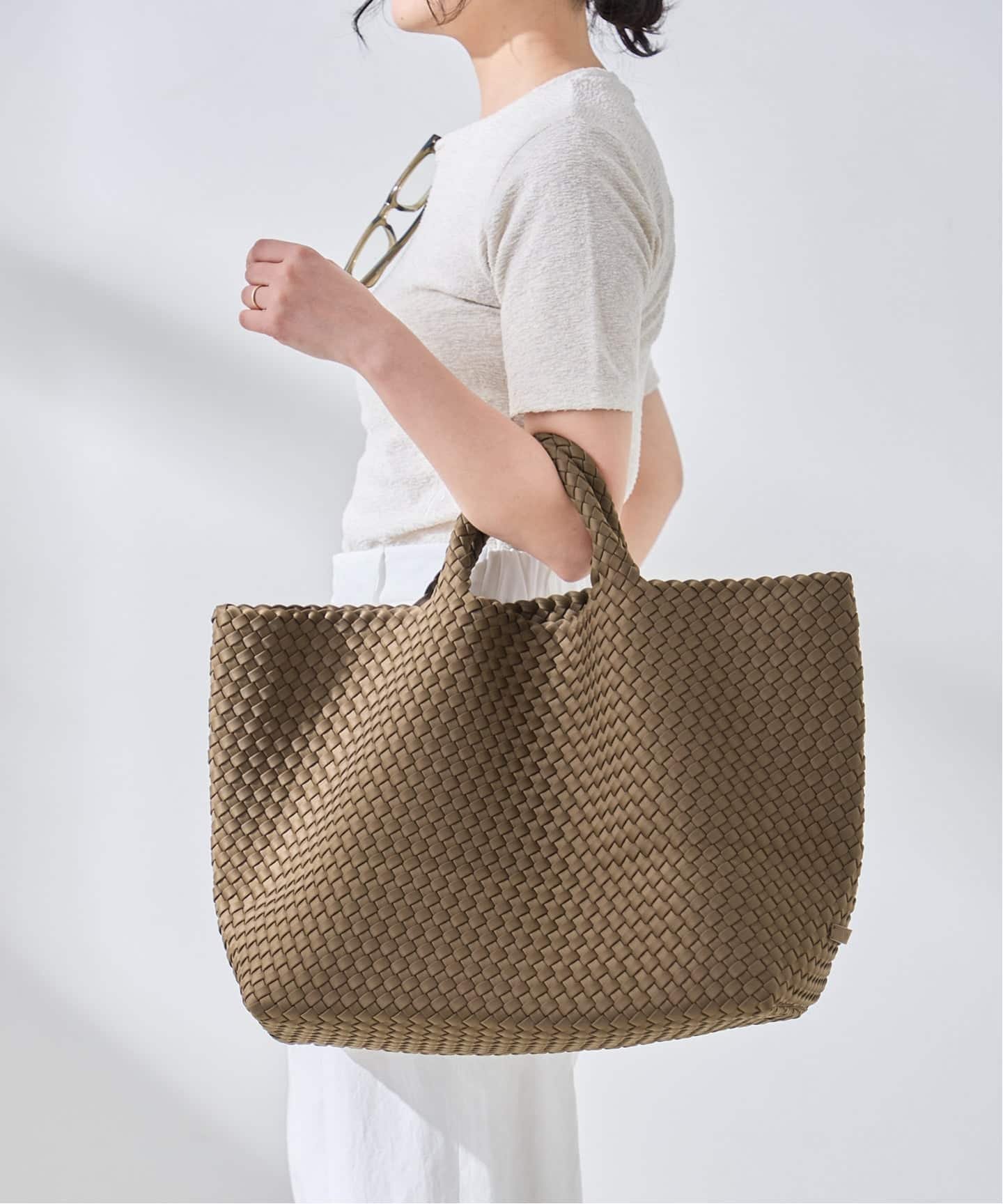 JOURNAL STANDARD L'ESSAGE NAGHEDI/ナゲディ ST BARTHS LARGE TOTE トートバッグ ジャーナルスタンダード レサージュ バッグ トートバッグ ブラウン