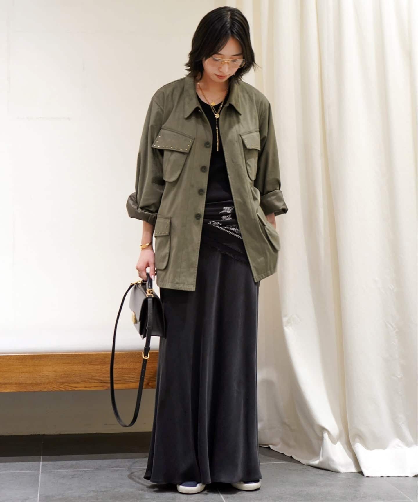 【ARCHIVE STANCE/アーカイブスタンス】fake suede military Jacket エーピーストゥディオ ジャケット・アウター その他のジャケット・アウター カーキグリーン