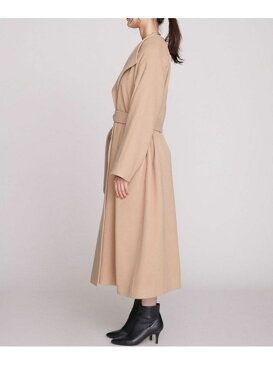 【SALE/40%OFF】nano・universe ウールビーバーノーカラーラペルコート ナノユニバース コート/ジャケット コート/ジャケットその他 ベージュ グレー【送料無料】