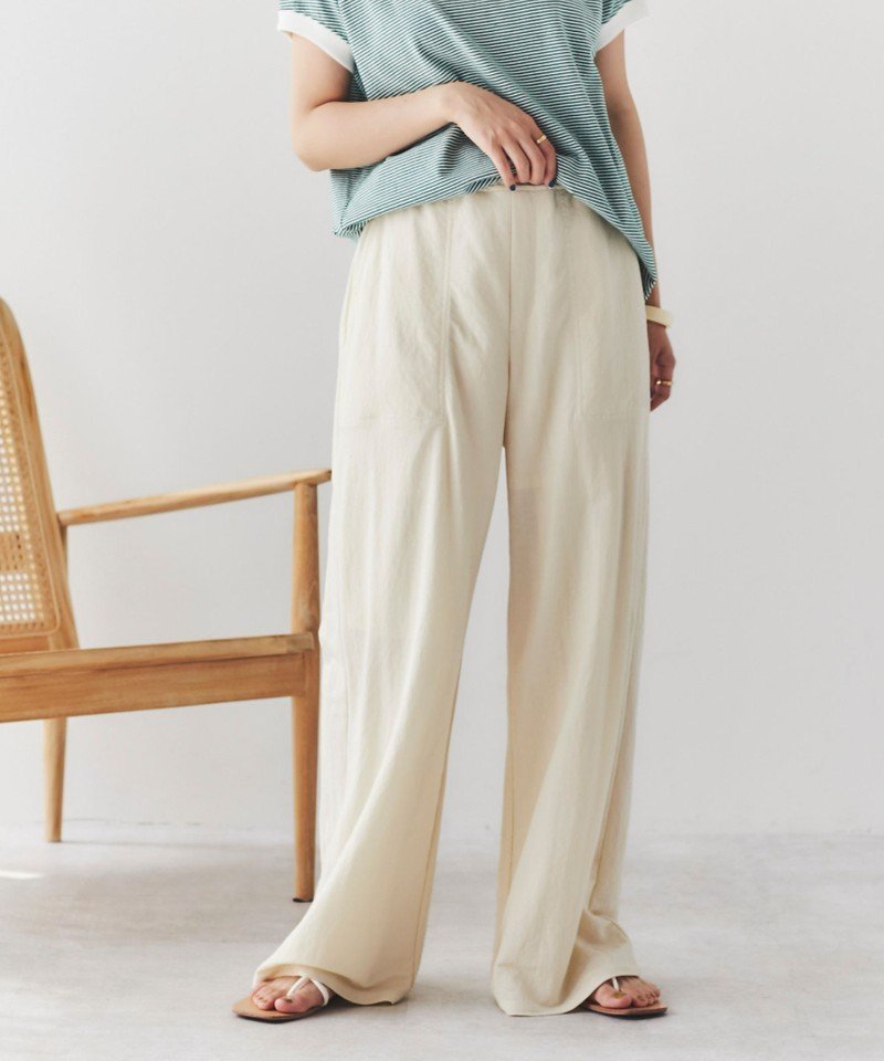 【SALE／25%OFF】coen [接触冷感機能付き]イージーワイドパンツナチュラル コーエン パンツ その他のパンツ ホワイトのサムネイル