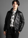 楽天Rakuten Fashion【SALE／40％OFF】MONSIEUR NICOLE ex/tra 【ex/tra】ラムレザーブルゾン ニコル ジャケット・アウター ライダースジャケット ブラック ブルー【送料無料】