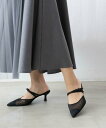 【SALE/30%OFF】RANDA シアーリボンミュールパンプス ランダ シューズ・靴 パンプス ブラック ホワイト ベージュ【送料無料】
