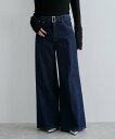 【SALE/40%OFF】VIS 【洗える】センタープレスワイドデニム ビス パンツ ジーンズ・デニムパンツ ブルー ネイビー【送料無料】