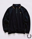 417 EDIFICE FRED PERRY / フレッドペリー417別注 ハーフジップ リブカラースウェット フォーワンセブン エディフィス トップス スウェット・トレーナー ブラック グレー【送料無料】